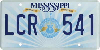 MS license plate LCR541