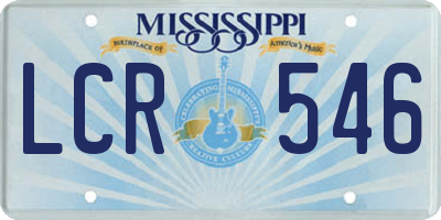 MS license plate LCR546