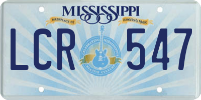 MS license plate LCR547