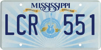 MS license plate LCR551