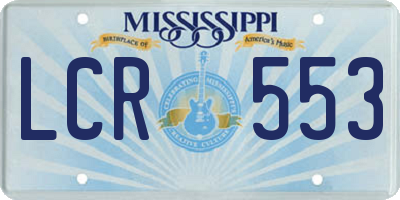 MS license plate LCR553