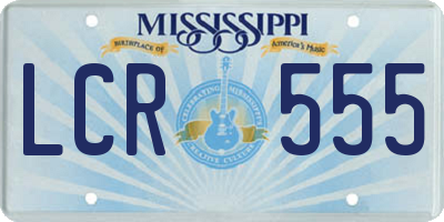 MS license plate LCR555