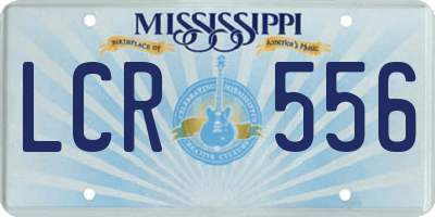MS license plate LCR556