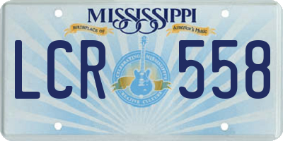 MS license plate LCR558