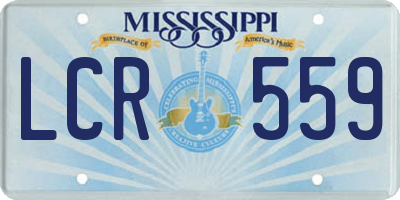 MS license plate LCR559