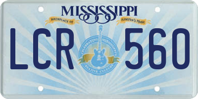 MS license plate LCR560