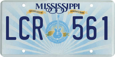 MS license plate LCR561