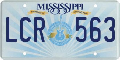 MS license plate LCR563