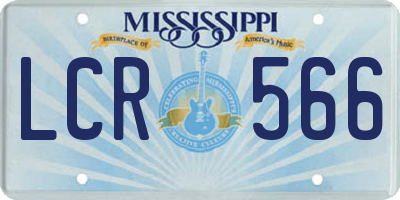 MS license plate LCR566