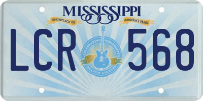 MS license plate LCR568