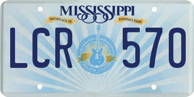 MS license plate LCR570