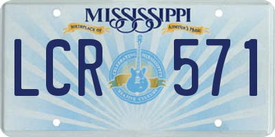 MS license plate LCR571