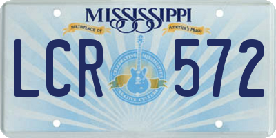 MS license plate LCR572