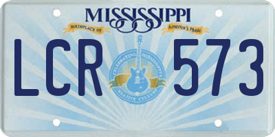 MS license plate LCR573