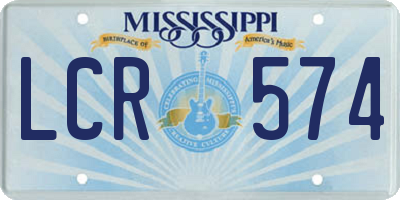 MS license plate LCR574