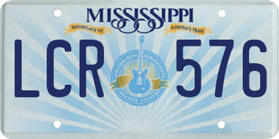 MS license plate LCR576
