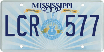 MS license plate LCR577