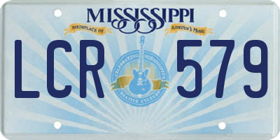 MS license plate LCR579