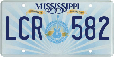 MS license plate LCR582
