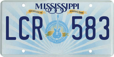 MS license plate LCR583