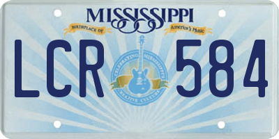 MS license plate LCR584