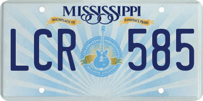 MS license plate LCR585