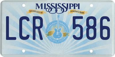 MS license plate LCR586