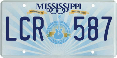 MS license plate LCR587