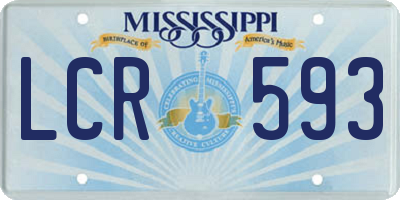 MS license plate LCR593