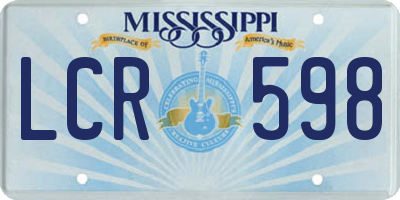 MS license plate LCR598