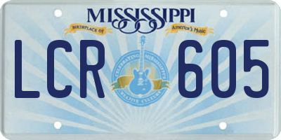 MS license plate LCR605