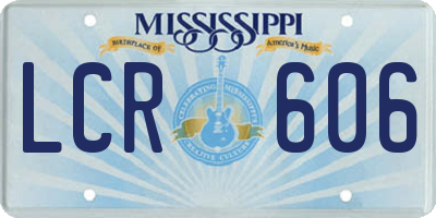 MS license plate LCR606