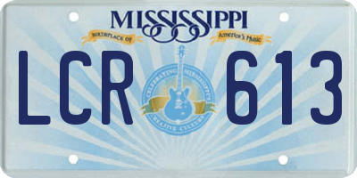 MS license plate LCR613
