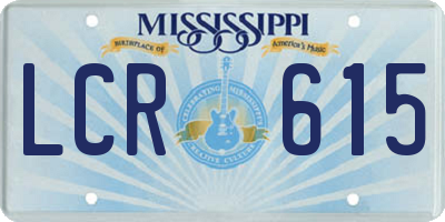 MS license plate LCR615