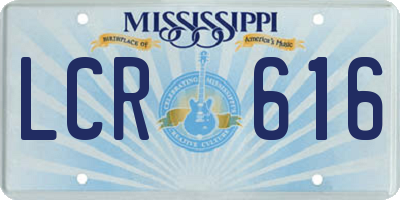 MS license plate LCR616