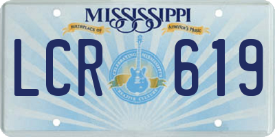 MS license plate LCR619