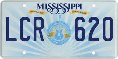 MS license plate LCR620