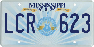 MS license plate LCR623