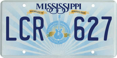 MS license plate LCR627