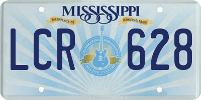 MS license plate LCR628