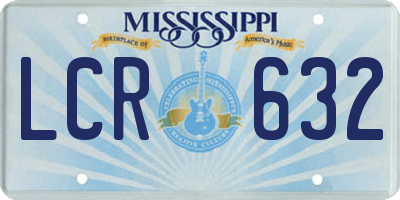 MS license plate LCR632