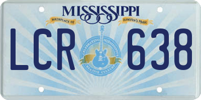 MS license plate LCR638