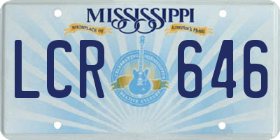 MS license plate LCR646