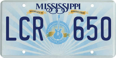 MS license plate LCR650