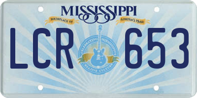 MS license plate LCR653
