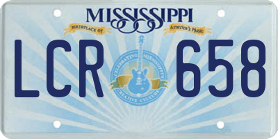 MS license plate LCR658