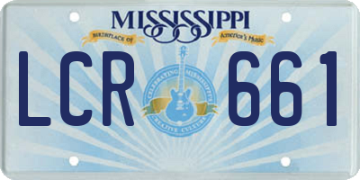 MS license plate LCR661