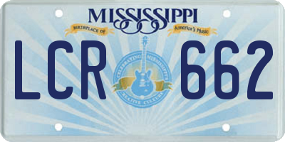 MS license plate LCR662