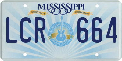 MS license plate LCR664