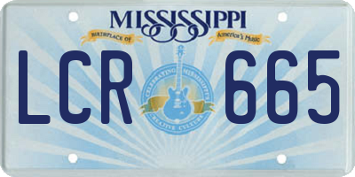 MS license plate LCR665